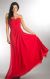 Strapless Pleated Overlap Bust Long Bridesmaid Dress in Red